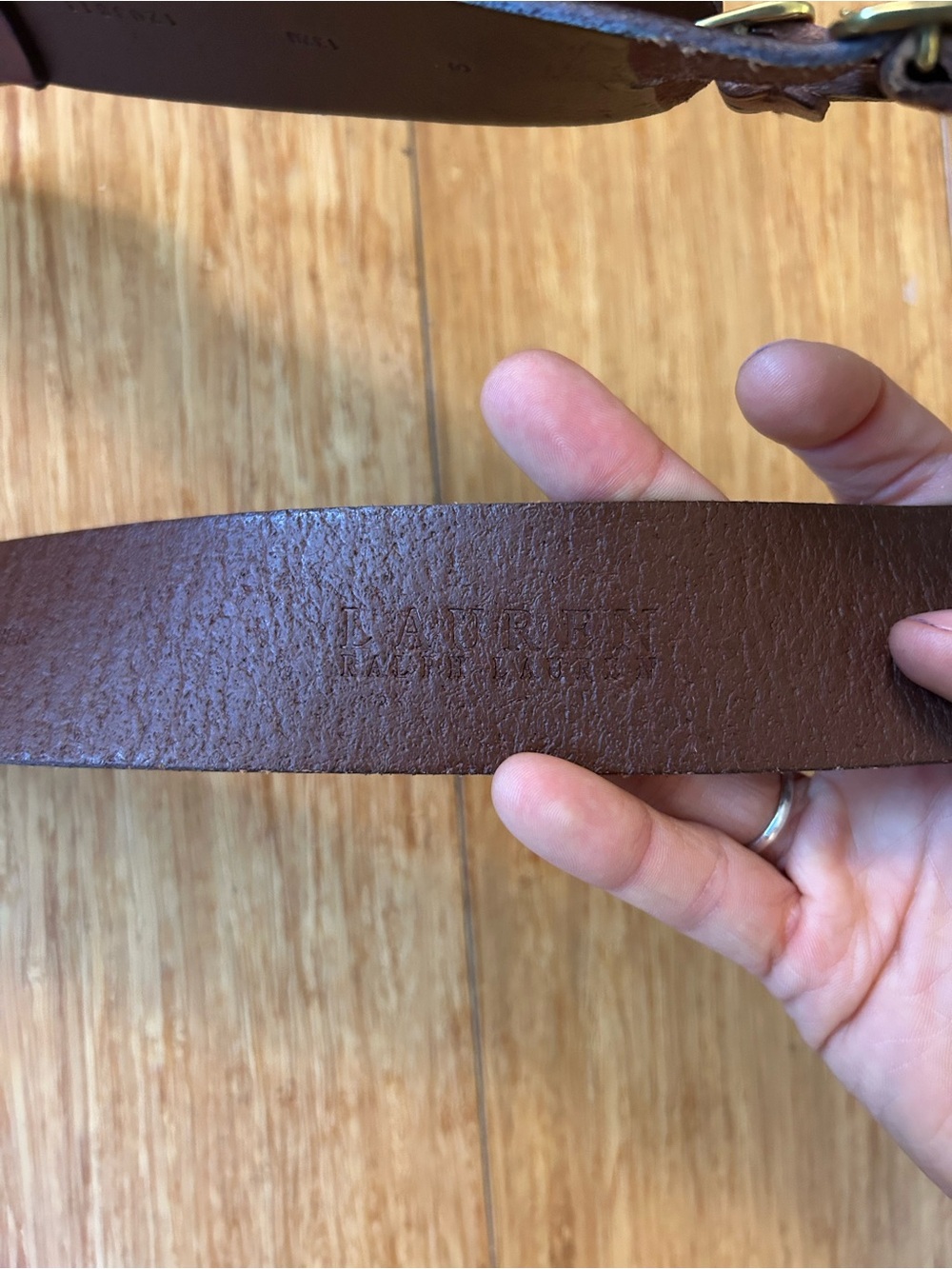 Vintage Ralph Lauren Genuine Leather Double Buckle Western Wide Belt - S - Picture 4 of 6